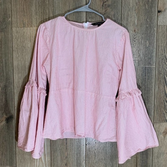 𝅺walter Baker micro vertical striped Top Sz M - Picture 1 of 3